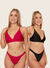 Ally Duo Bralettes in Black & Cerise from Jojoe Eco