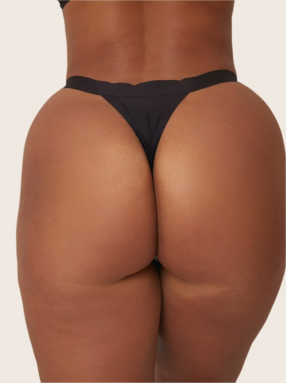 Ally Two Pack Thong : Black & Cerise