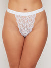 Aurora icy white sexy high waist thong with signature lace