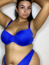 Ez-T t-shirt bra in dazzling blue with lace trimmings