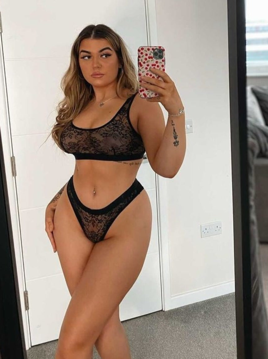 Millie-Mae Twin Pack Crop Bralettes : Black & Ice White