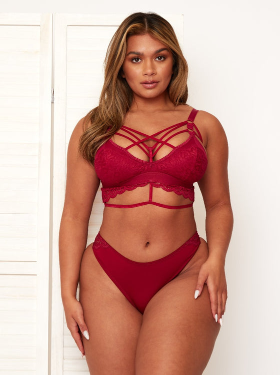 Roxy bralette offering full coverage in Garnet Red colour