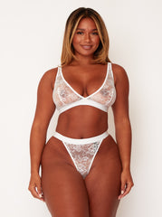 Millie-Mae Twin Pack Triangle Bralettes : Black & Ice White